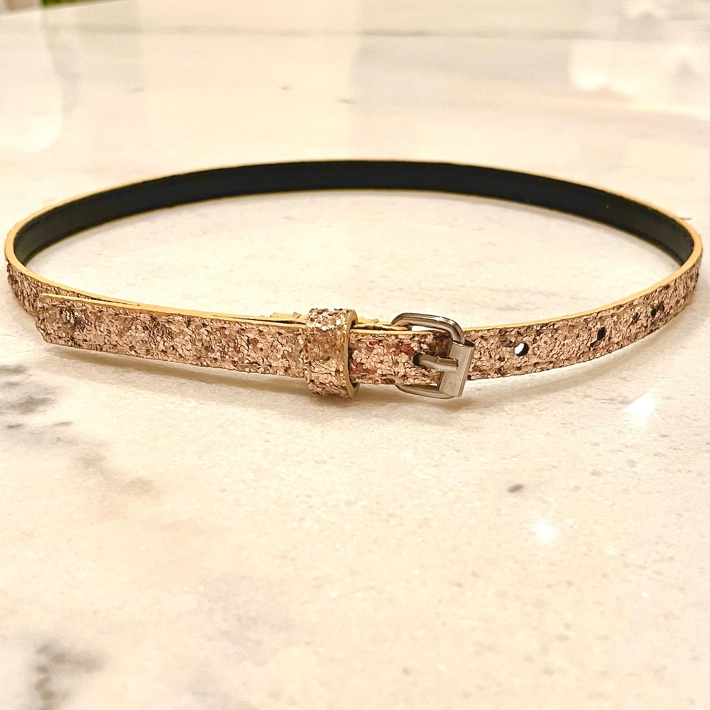 Girls Gold Glitter Belt